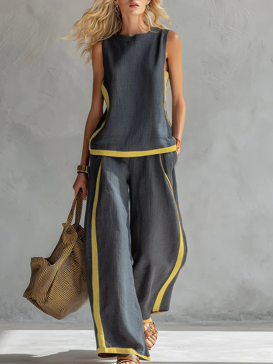 Marguerite | Smart-Casual Waistcoat and Trouser Set with Two-Tone Finish