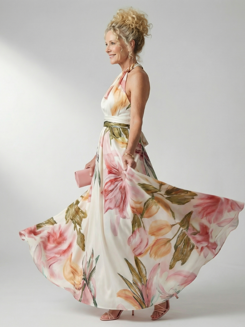 Amiel Light Floral Maxi Dress by Roseworth London