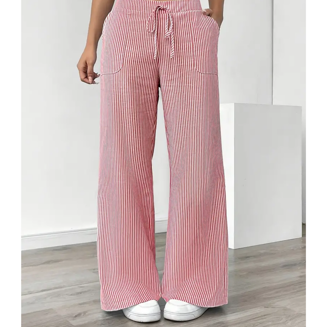 AMBER STRIPED TROUSERS WITH POCKETS
