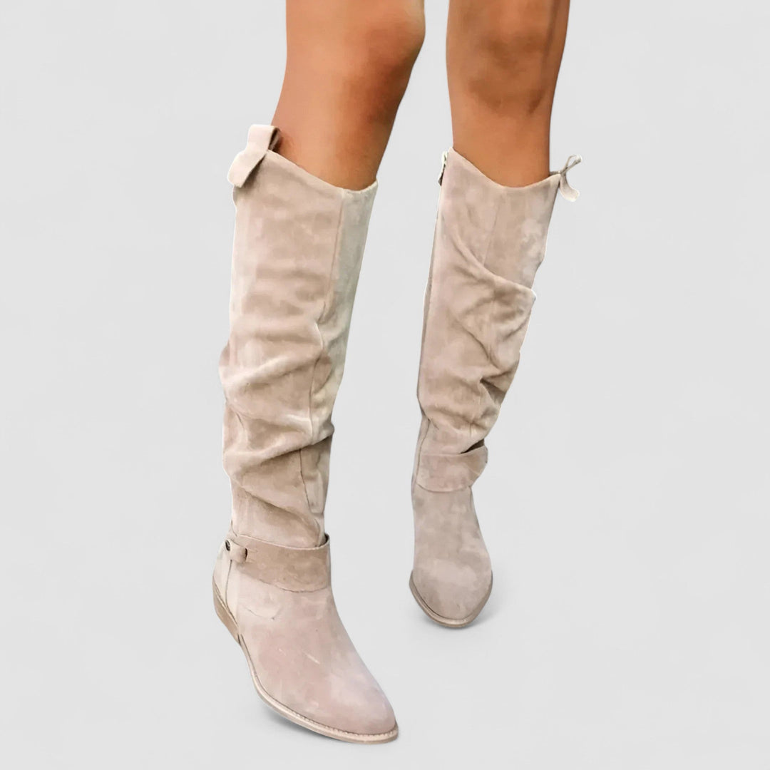 All-Day Support Nora Orthopaedic Boots — Suede-Look Western