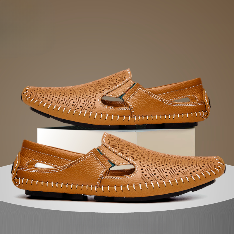 HAYDEN WOVEN LEATHER SANDALS