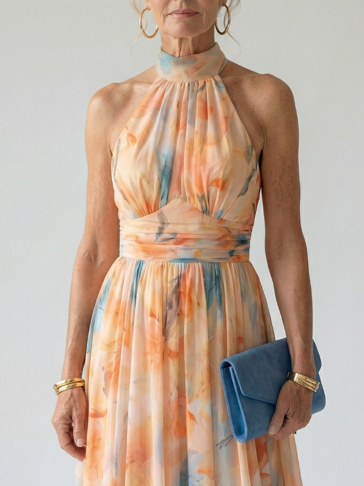 Elin Soft Halter Midi Dress by Roseworth London