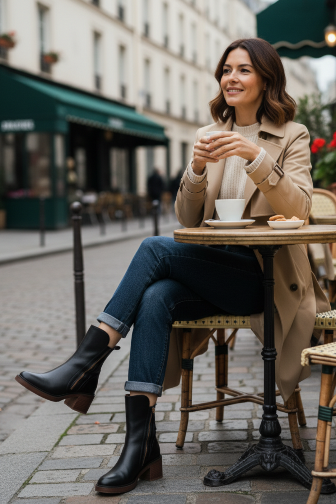 Pernelle Leather Block-Heel Boots
