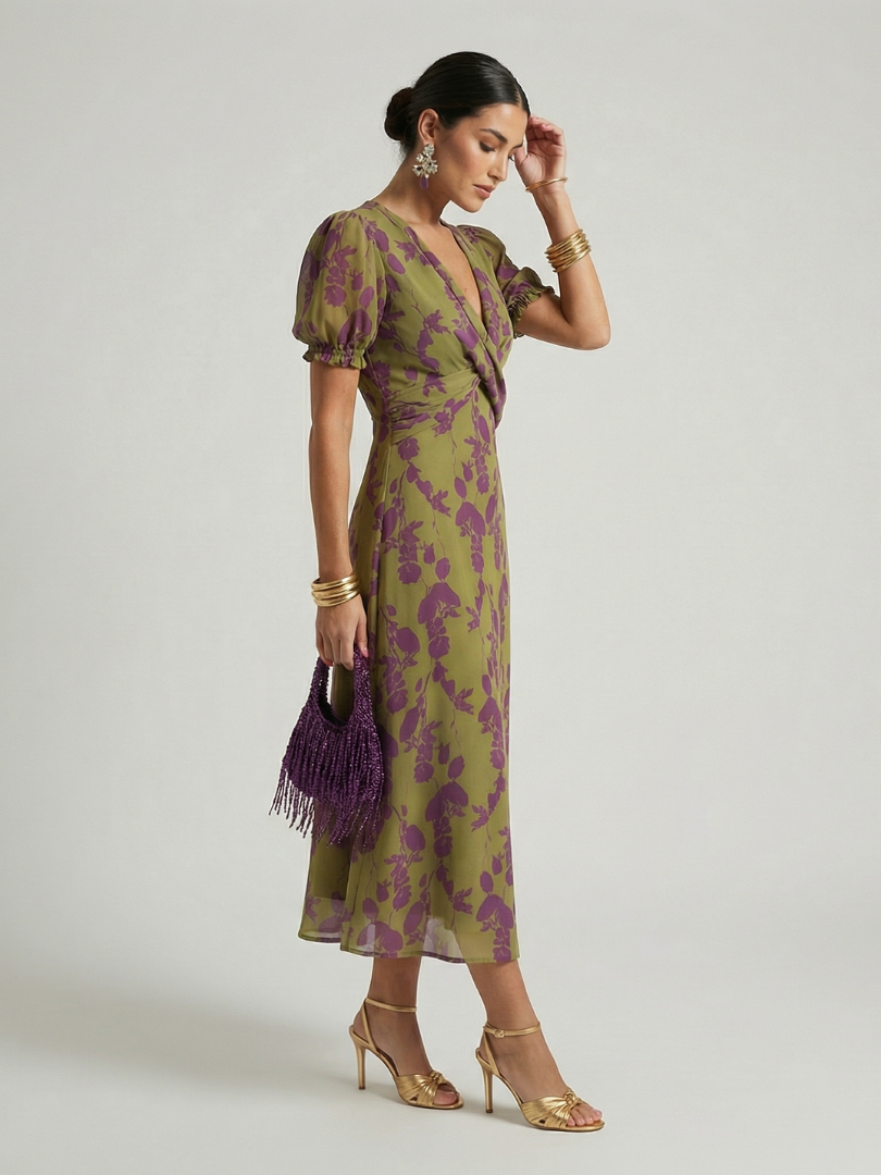 Virel Relaxed Floral Midi Dress by Roseworth London
