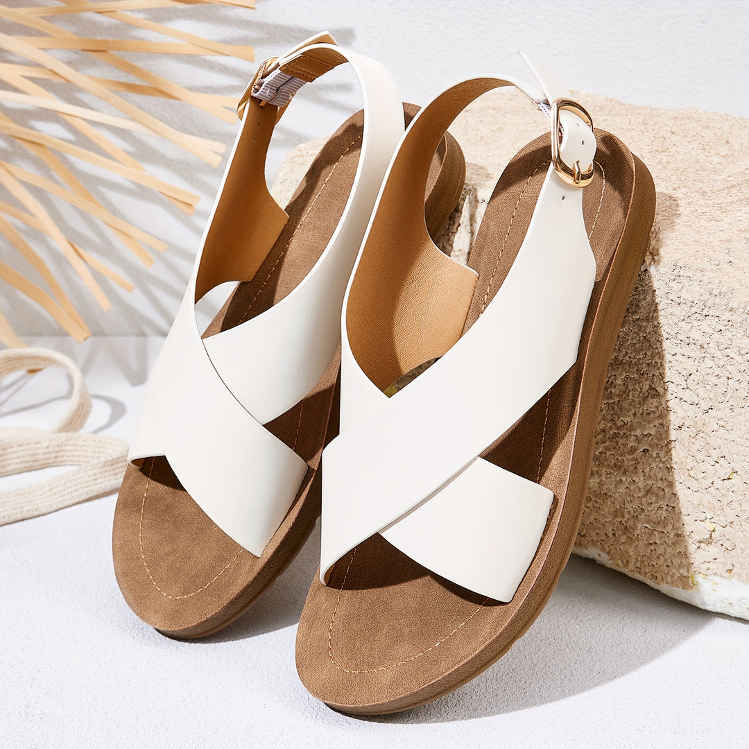Willow | Flat Cross-Strap Sandals