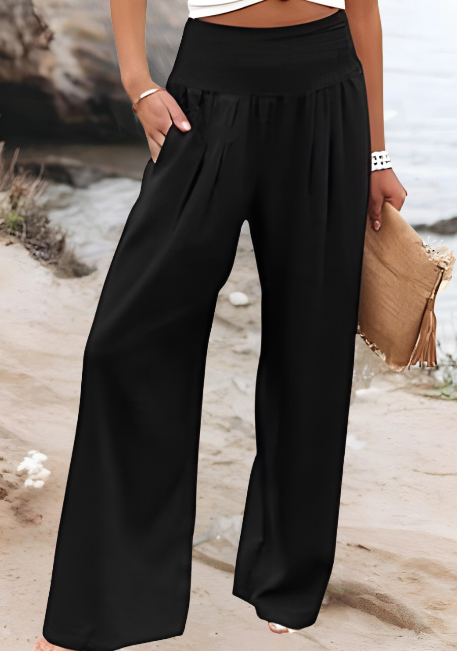 SUSAN FLOWING BEACH TROUSERS WITH WIDE LEGS
