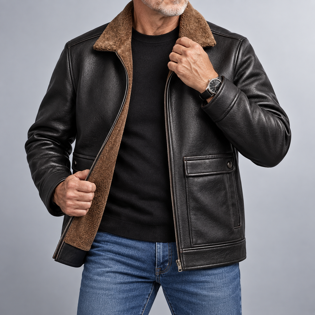 Hayes Sherpa-Lined Leather Jacket