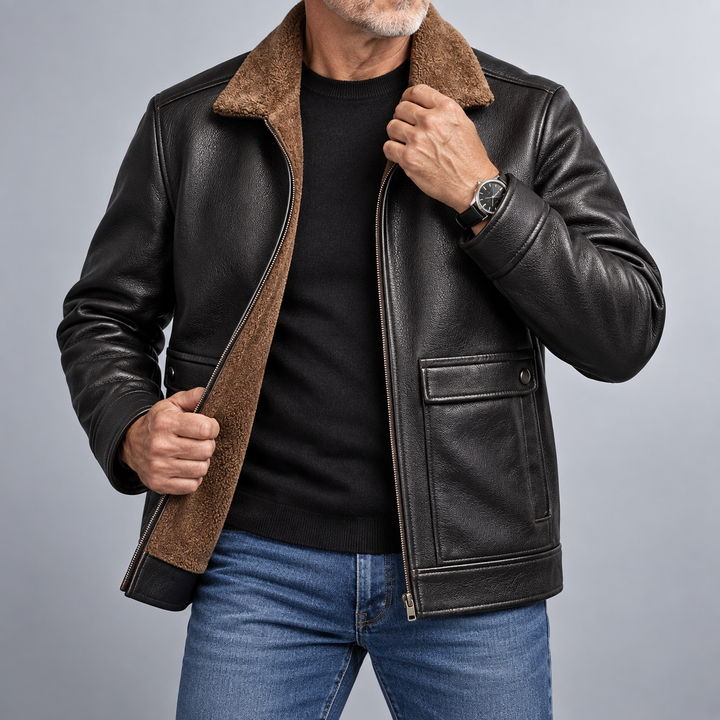 Hayes Sherpa-Lined Leather Jacket