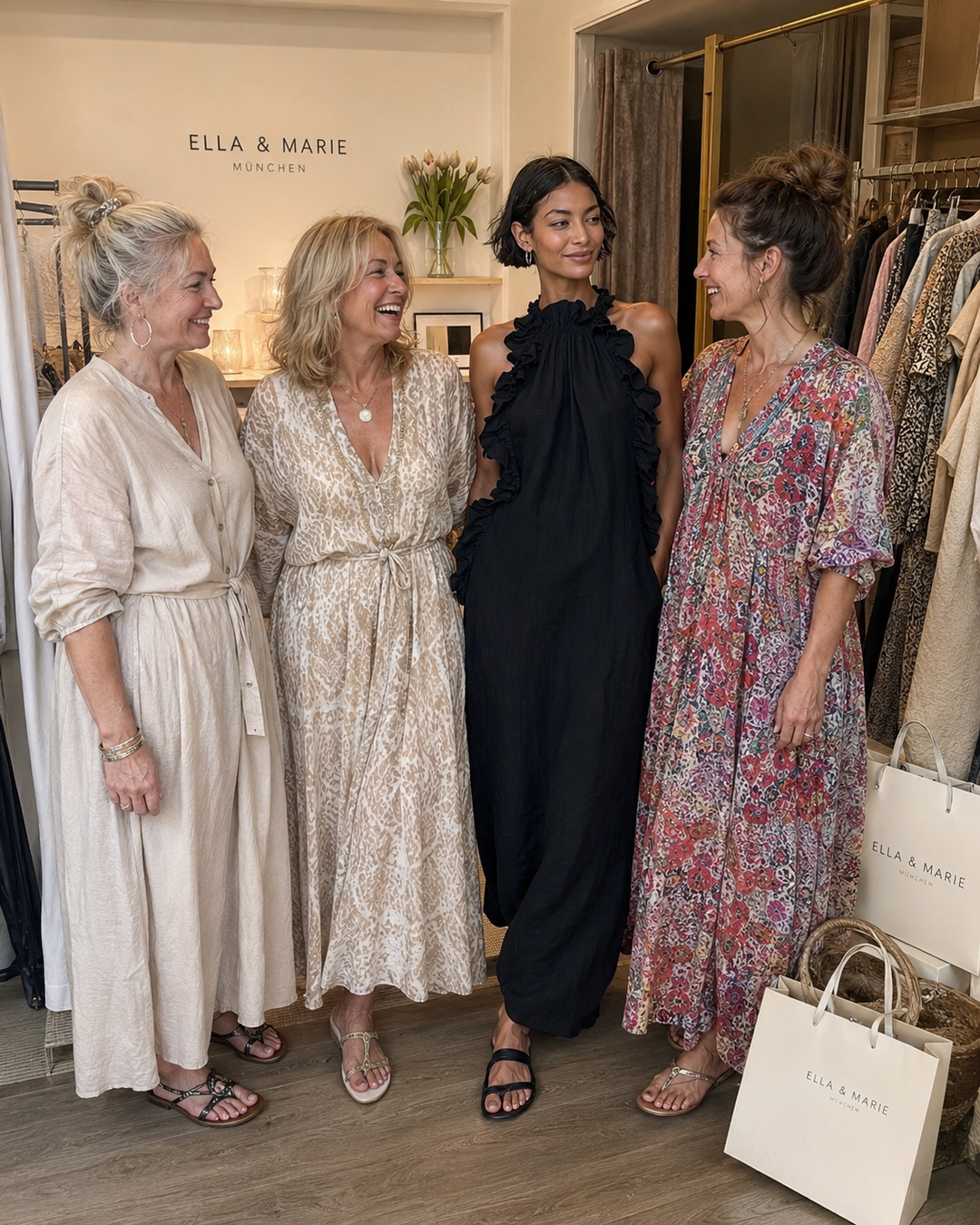 Helene | Sleeveless Linen Maxi Dress with Ruffles