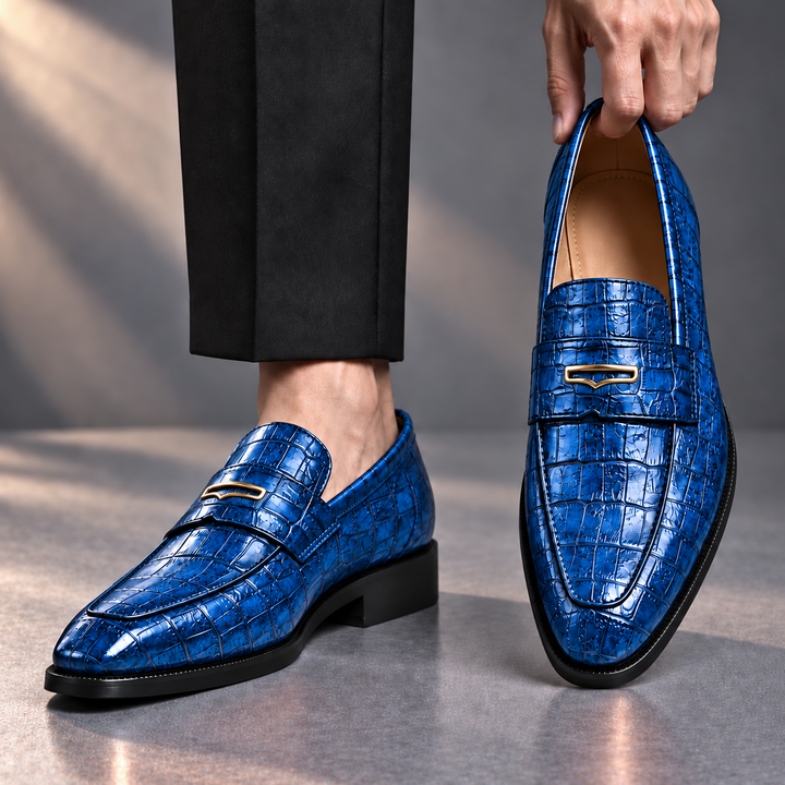 Alderton Refined Croc-Embossed Loafers