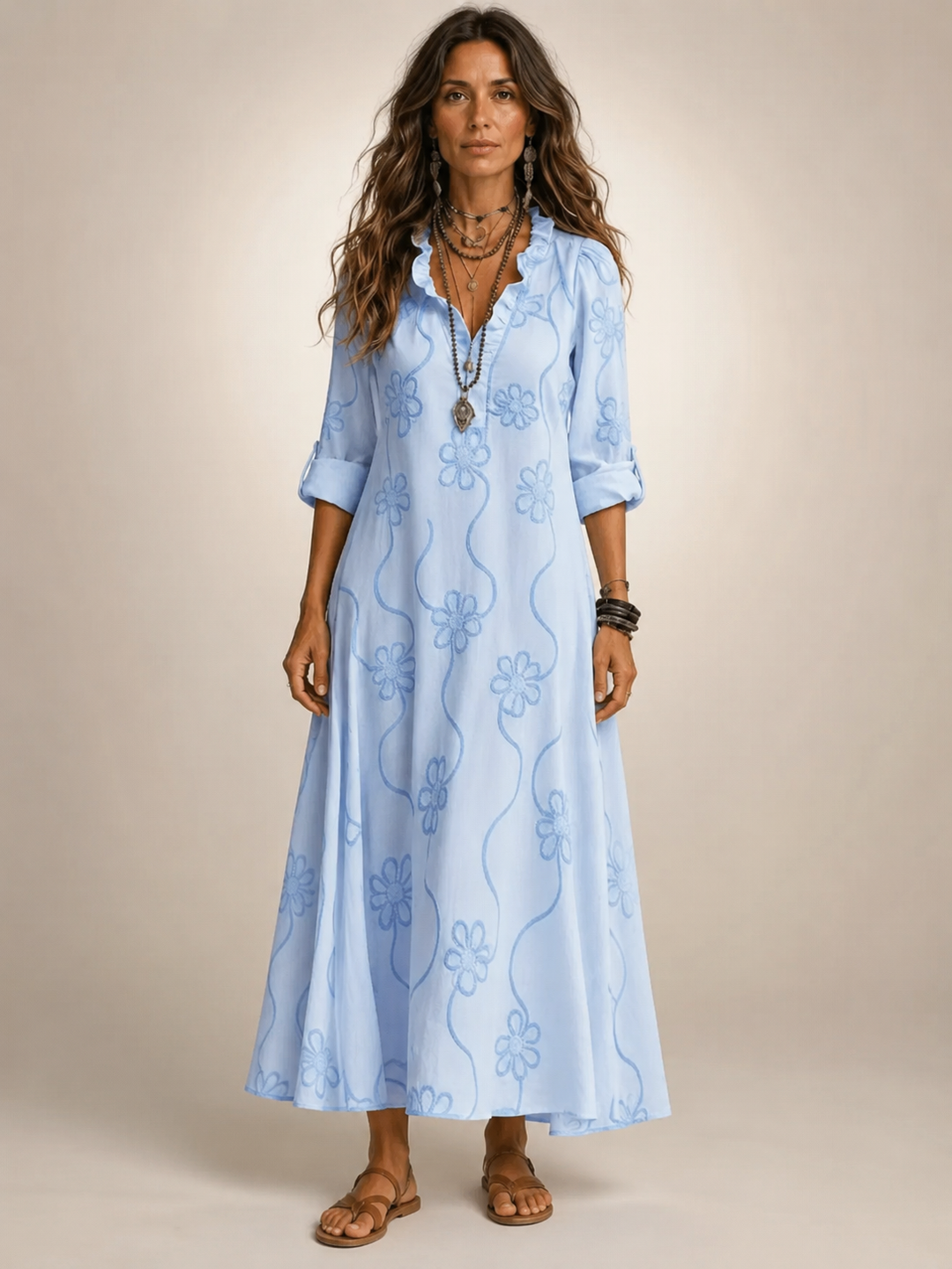 Merle Tummy-Flattering floral summer dress