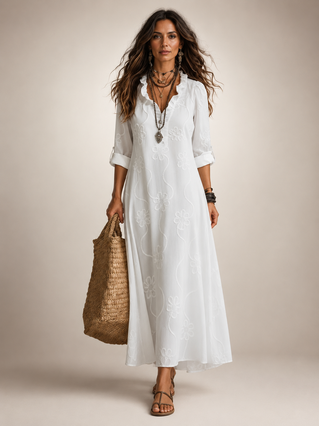 Merle Tummy-Flattering floral summer dress