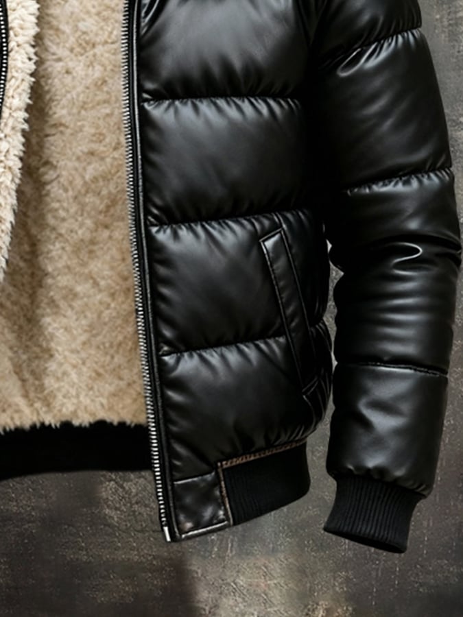 Patrick Shearling-Collar Quilted Bomber Jacket