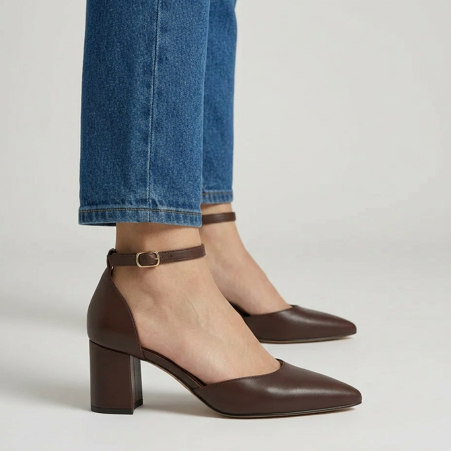 Elara Comfortable Pointed-Toe Block Heels