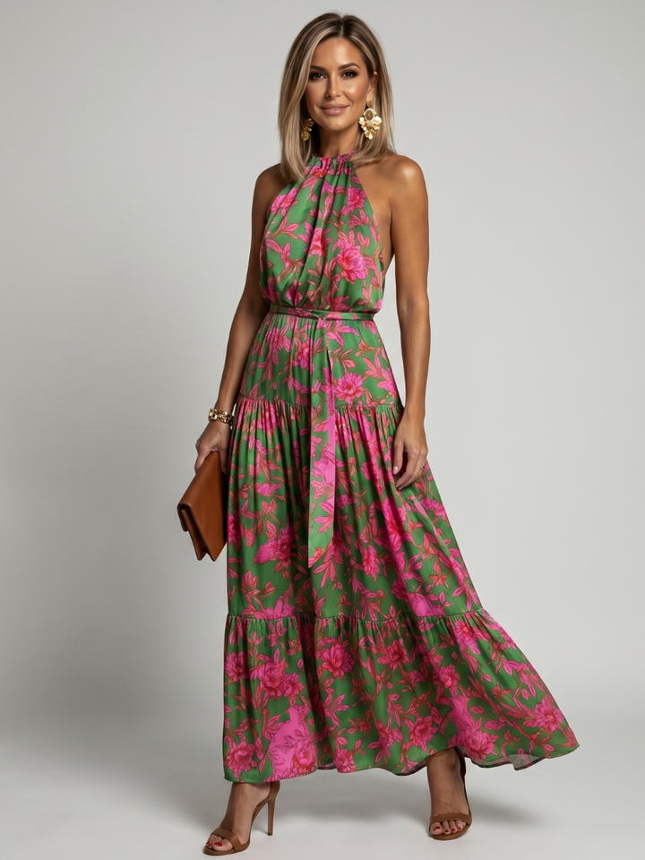 Rowen Draped Halter Midi Dress by Roseworth London