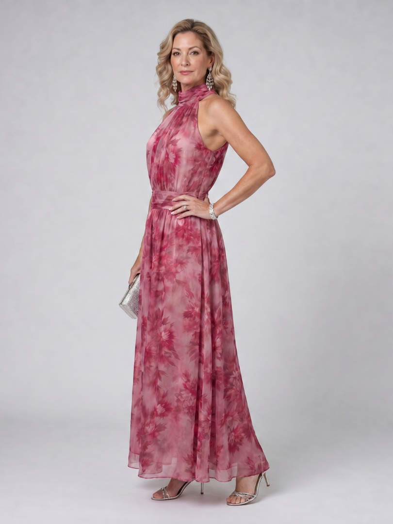 Avien Soft Halter Neck Midi Dress by Roseworth London