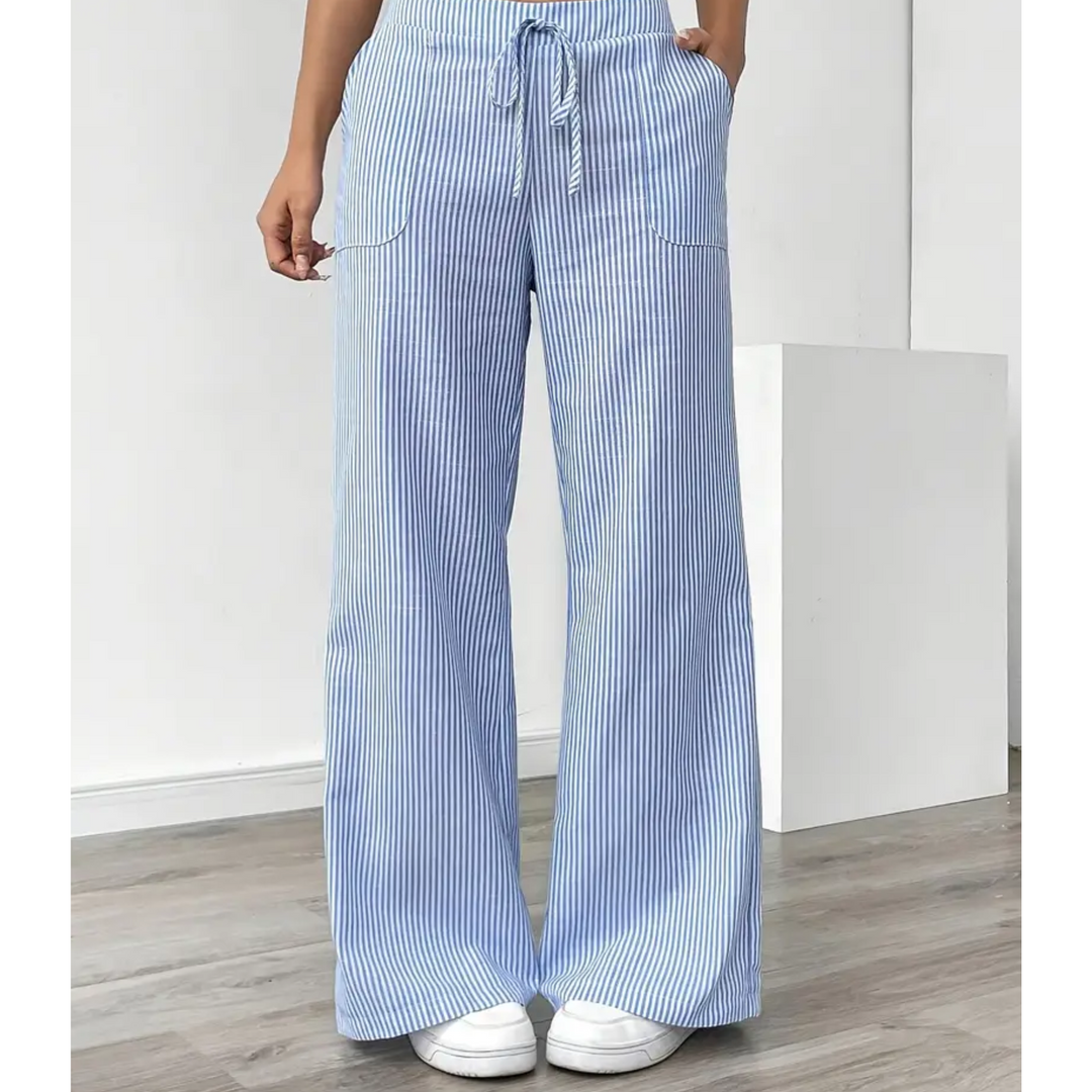 AMBER STRIPED TROUSERS WITH POCKETS