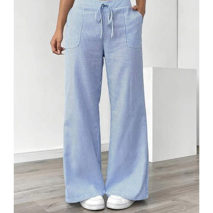 AMBER STRIPED TROUSERS WITH POCKETS
