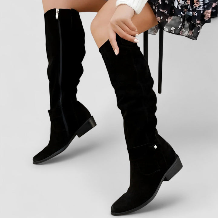 All-Day Support Nora Orthopaedic Boots — Suede-Look Western