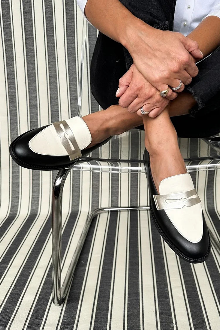 Classic Black & White Loafers