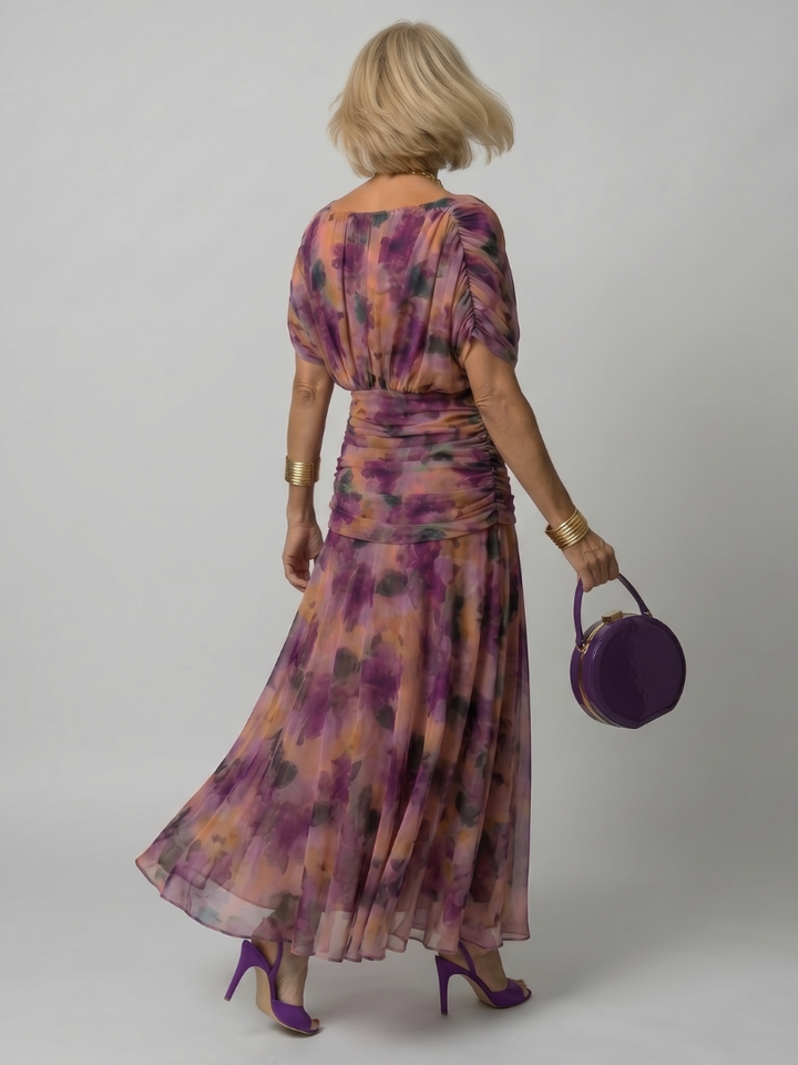 Calen Off Shoulder Flow Midi Dress by Roseworth London