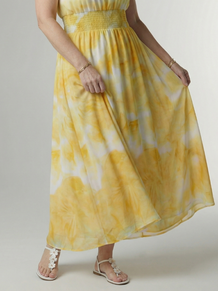 Sylin Gathered Halter Midi Dress by Roseworth London
