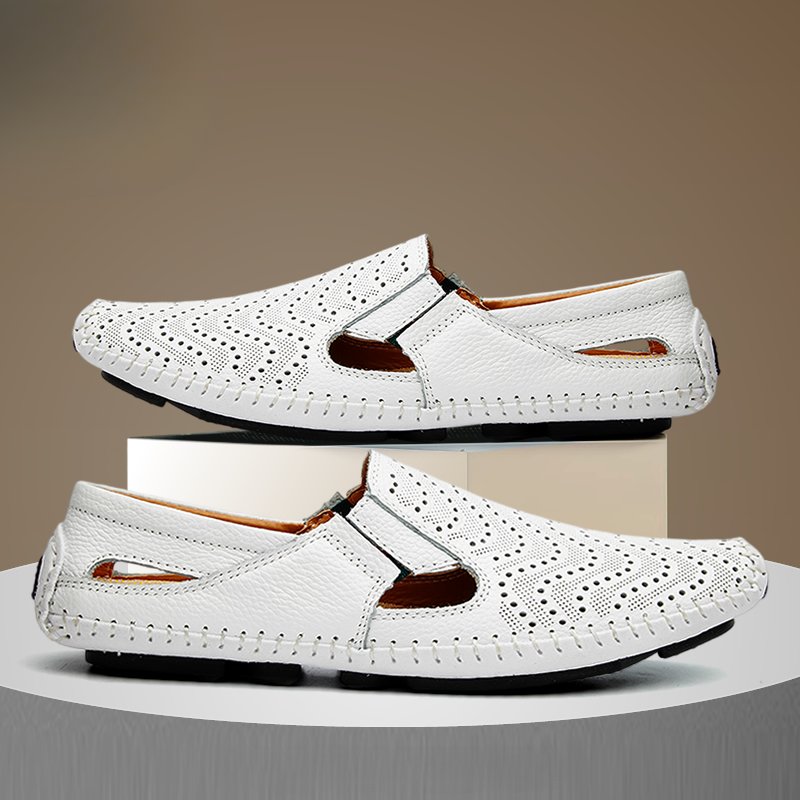HAYDEN WOVEN LEATHER SANDALS
