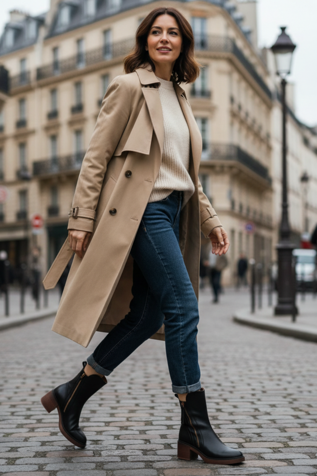 Pernelle Leather Block-Heel Boots