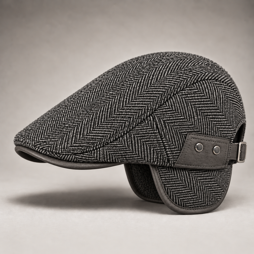 Thornton Herringbone Flat Cap