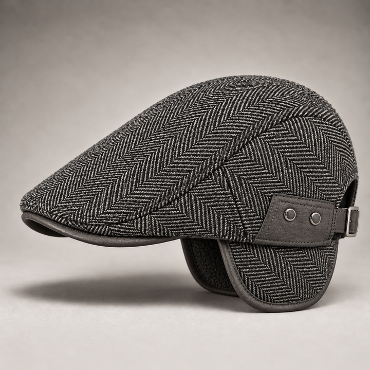 Thornton Herringbone Flat Cap
