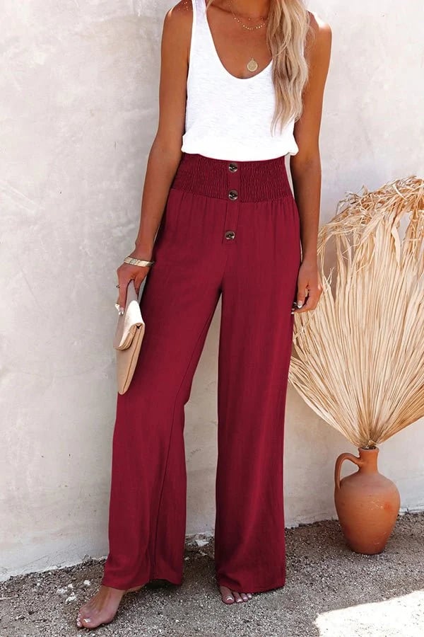 SHARON COMFORTABLE HIGH-WAISTED TROUSERS