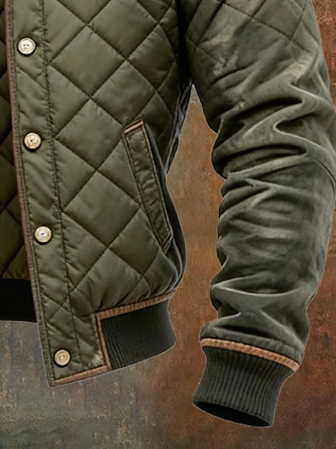 Franco Quilted Jacket with Leather Trim