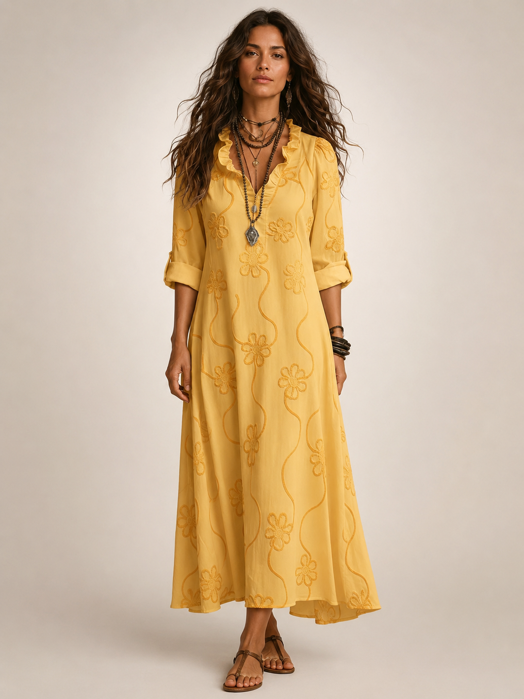 Merle Tummy-Flattering floral summer dress