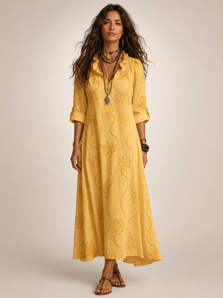 Merle Tummy-Flattering floral summer dress