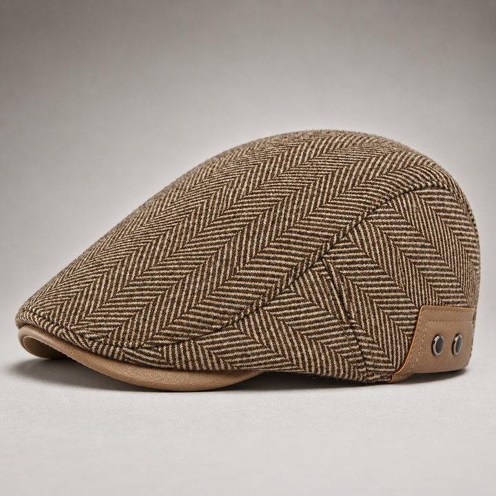 Thornton Herringbone Flat Cap