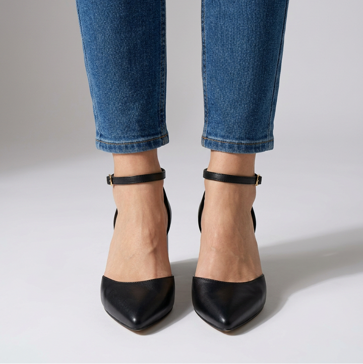 Elara Comfortable Pointed-Toe Block Heels