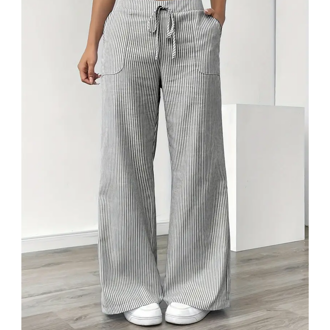 AMBER STRIPED TROUSERS WITH POCKETS
