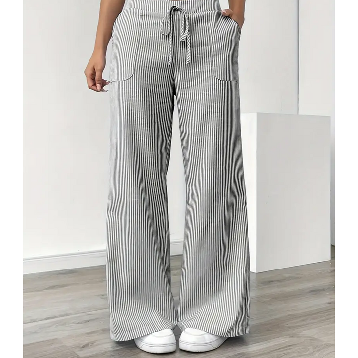 AMBER STRIPED TROUSERS WITH POCKETS