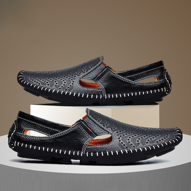 HAYDEN WOVEN LEATHER SANDALS