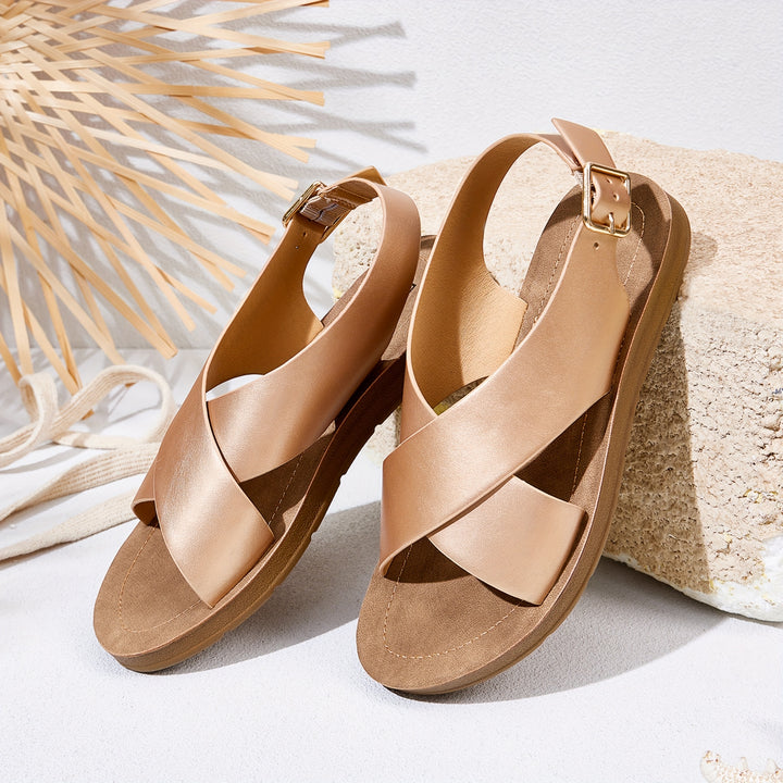 Willow | Flat Cross-Strap Sandals