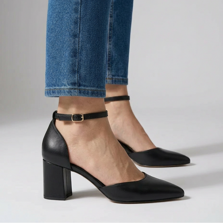 Elara Comfortable Pointed-Toe Block Heels