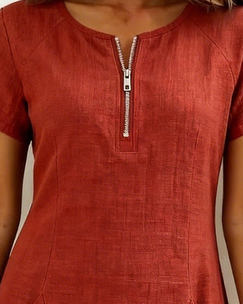 Linn Cotton dress with zip fastening