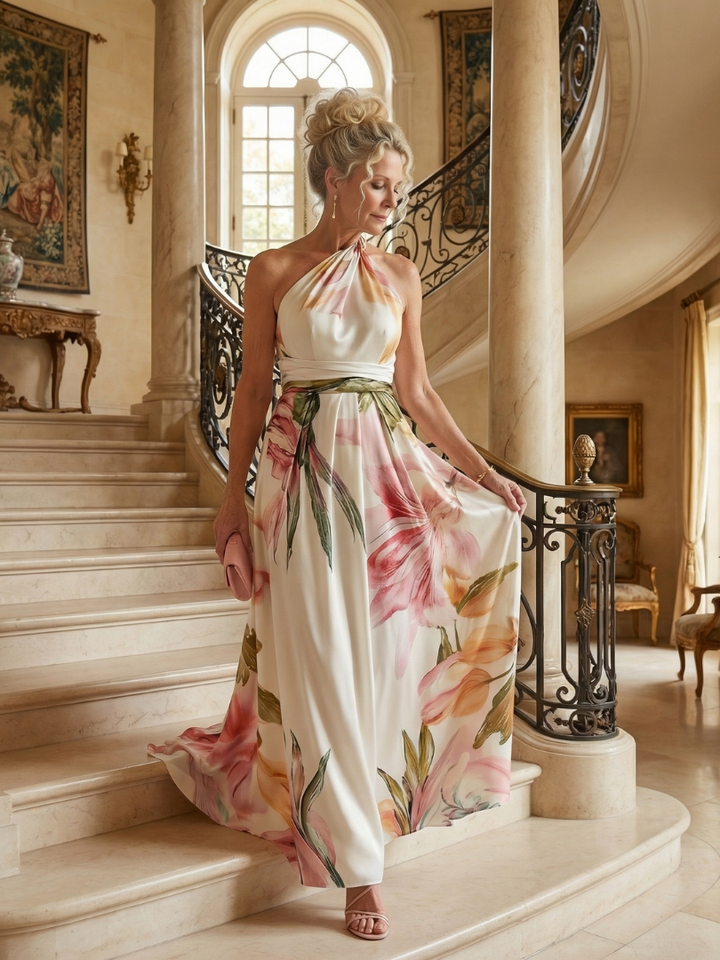 Amiel Light Floral Maxi Dress by Roseworth London