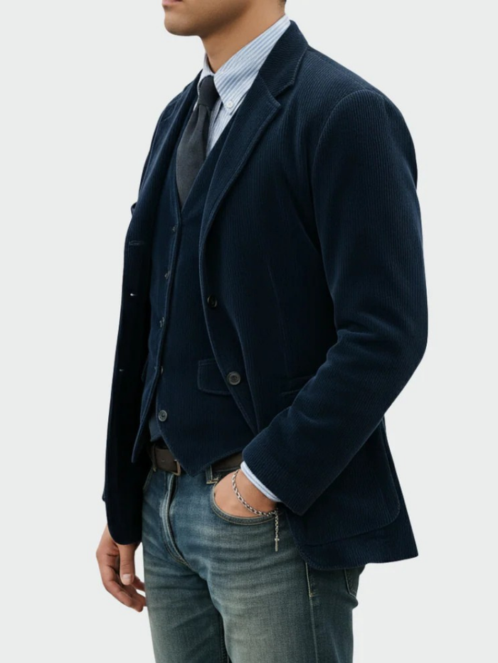 Eduardo Blazer & Corduroy Waistcoat Set