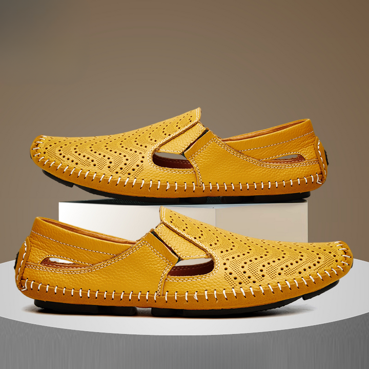 HAYDEN WOVEN LEATHER SANDALS