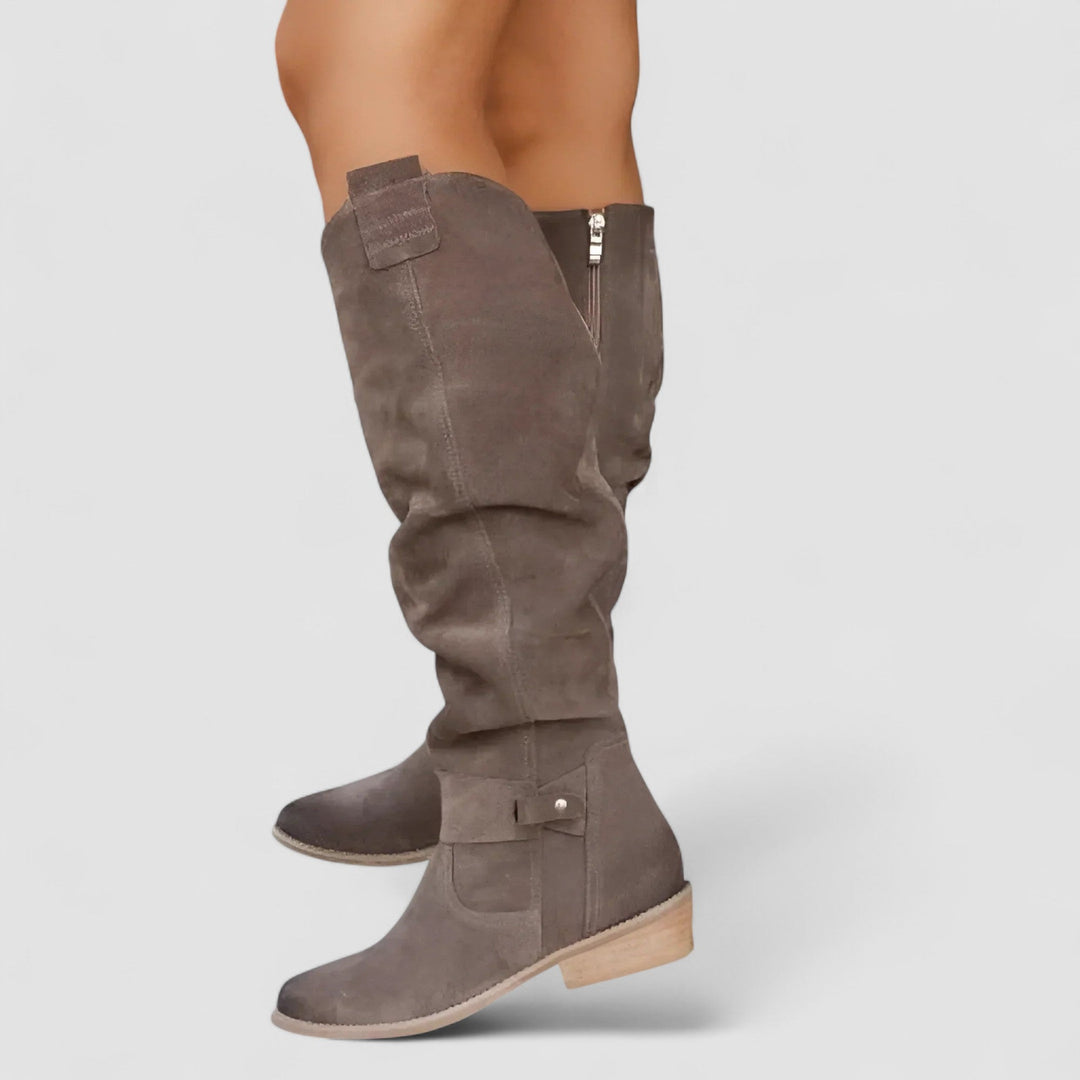 All-Day Support Nora Orthopaedic Boots — Suede-Look Western