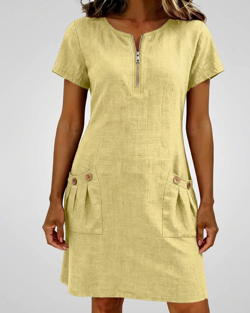 Linn Cotton dress with zip fastening
