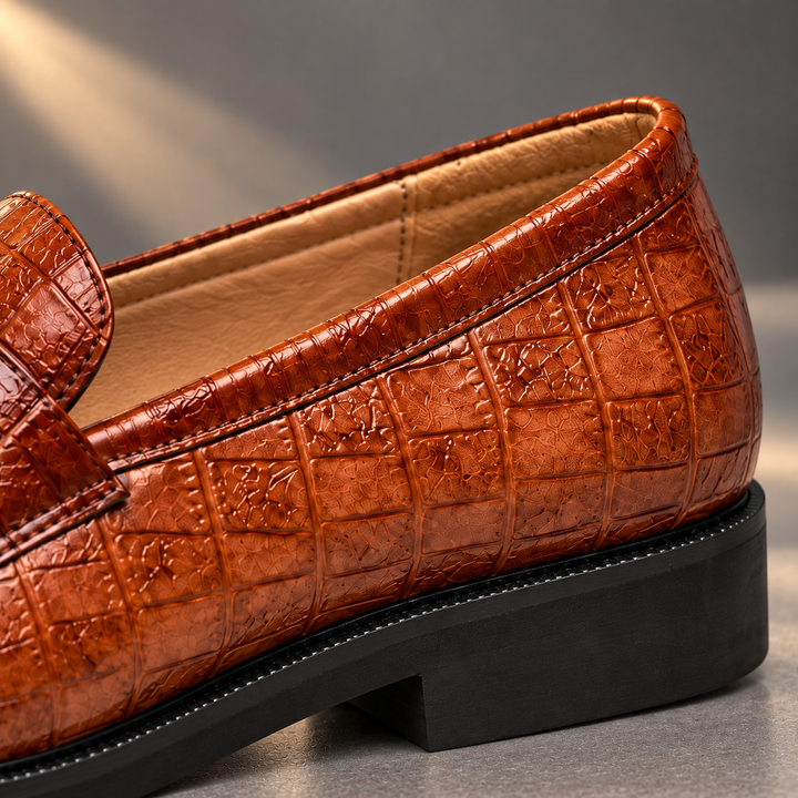 Alderton Refined Croc-Embossed Loafers