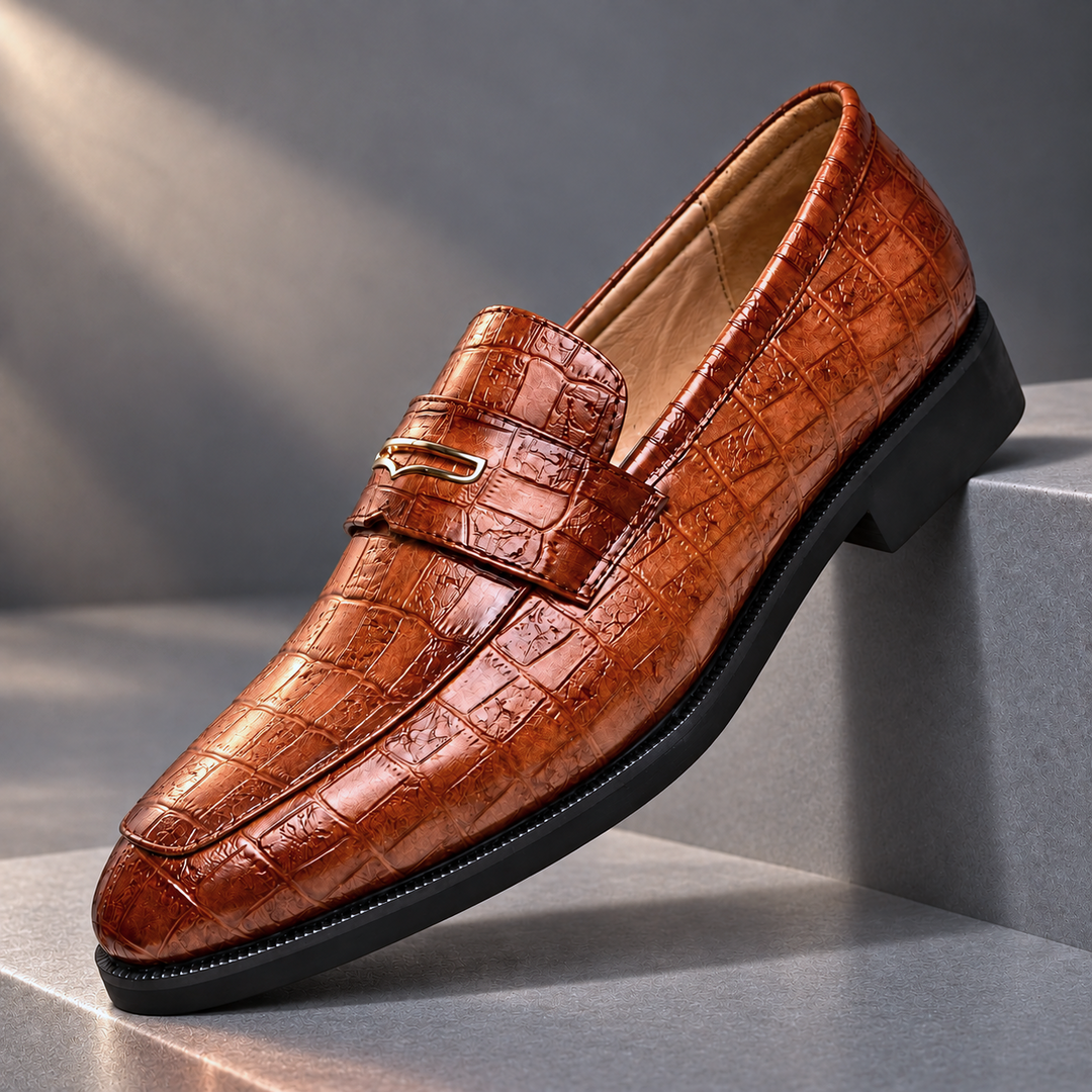Alderton Refined Croc-Embossed Loafers