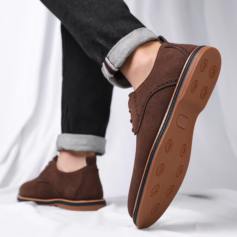 All-Day Comfort Derby Shoes — Aldgate Suede-Finish Brogue